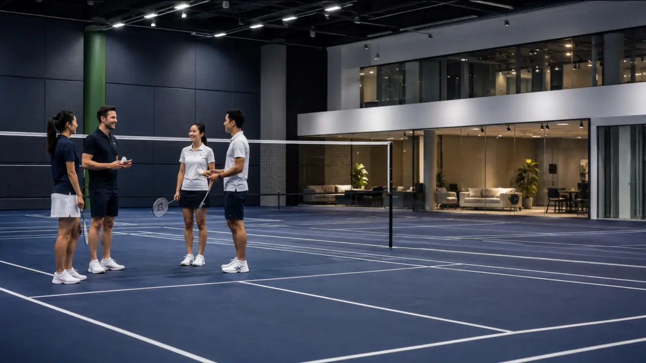 Composition moderne autour du badminton et du networking professionnel